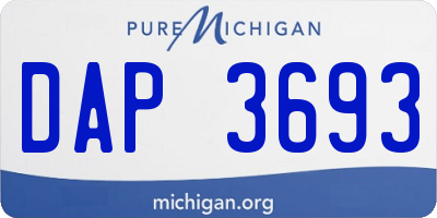 MI license plate DAP3693