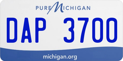 MI license plate DAP3700
