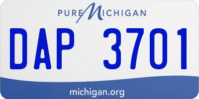 MI license plate DAP3701