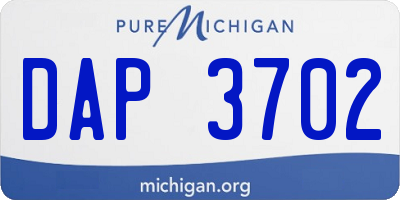 MI license plate DAP3702