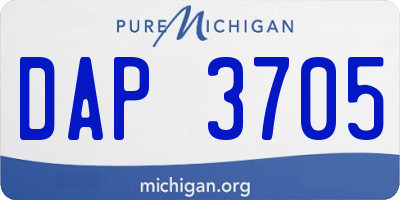 MI license plate DAP3705