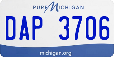MI license plate DAP3706