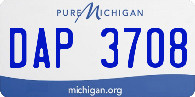 MI license plate DAP3708