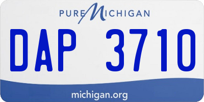 MI license plate DAP3710