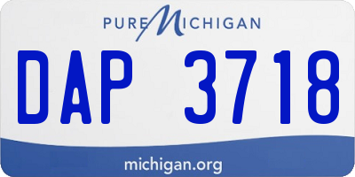 MI license plate DAP3718
