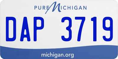 MI license plate DAP3719