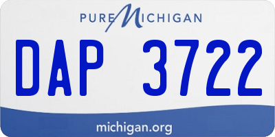MI license plate DAP3722