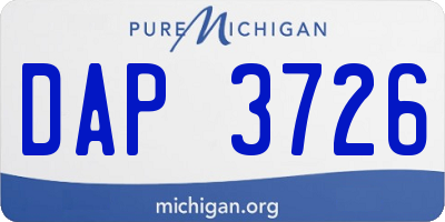 MI license plate DAP3726