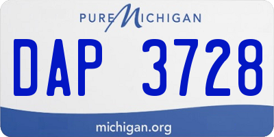 MI license plate DAP3728
