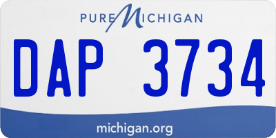 MI license plate DAP3734