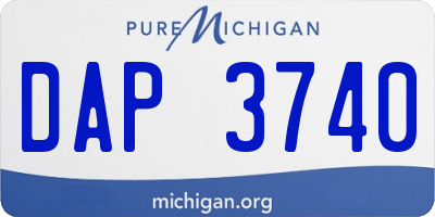 MI license plate DAP3740
