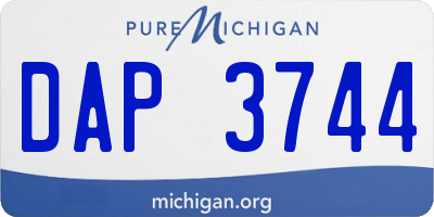 MI license plate DAP3744