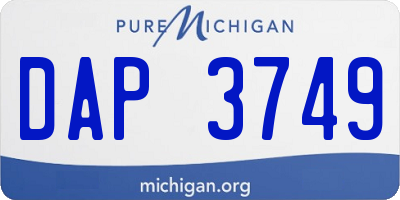 MI license plate DAP3749