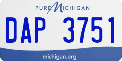 MI license plate DAP3751