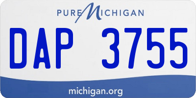 MI license plate DAP3755