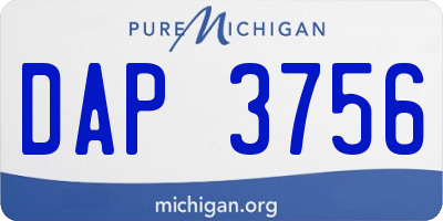 MI license plate DAP3756