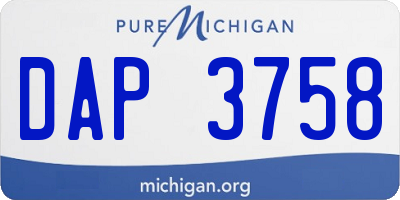 MI license plate DAP3758
