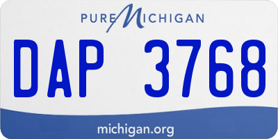 MI license plate DAP3768