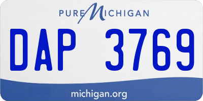 MI license plate DAP3769
