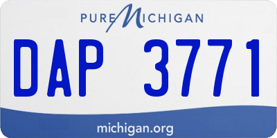 MI license plate DAP3771