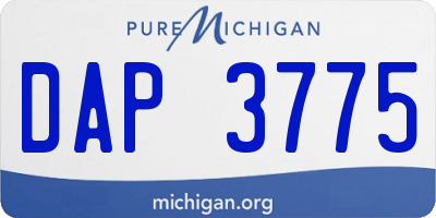 MI license plate DAP3775