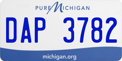 MI license plate DAP3782