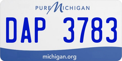 MI license plate DAP3783
