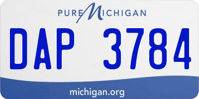 MI license plate DAP3784