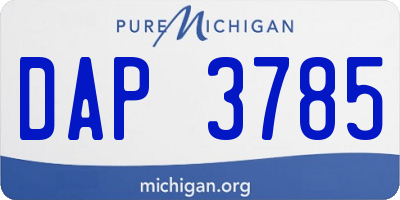 MI license plate DAP3785