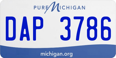 MI license plate DAP3786