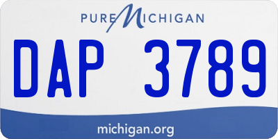 MI license plate DAP3789