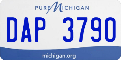 MI license plate DAP3790