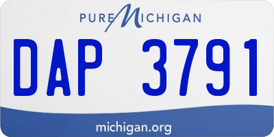 MI license plate DAP3791