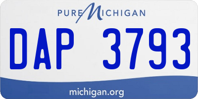 MI license plate DAP3793