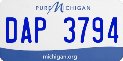 MI license plate DAP3794