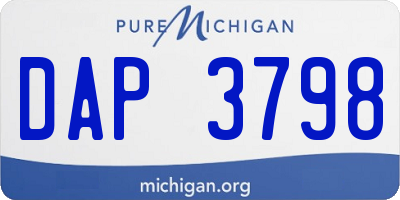 MI license plate DAP3798