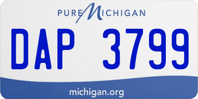 MI license plate DAP3799