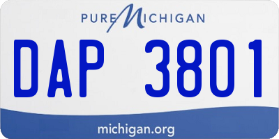 MI license plate DAP3801