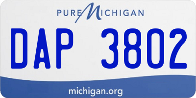 MI license plate DAP3802