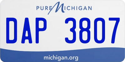 MI license plate DAP3807