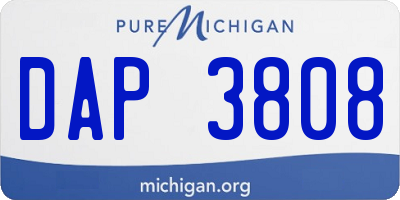 MI license plate DAP3808