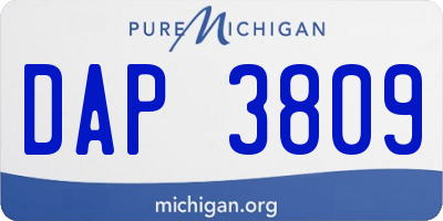 MI license plate DAP3809