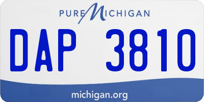 MI license plate DAP3810