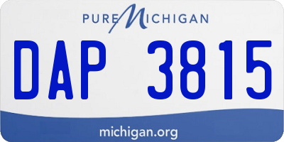 MI license plate DAP3815