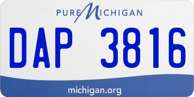 MI license plate DAP3816