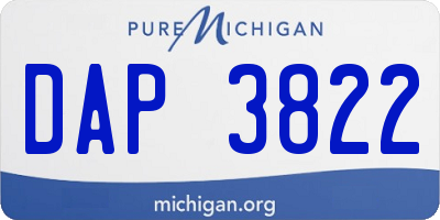 MI license plate DAP3822