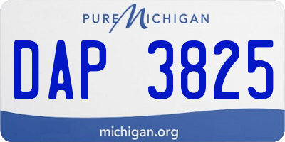 MI license plate DAP3825
