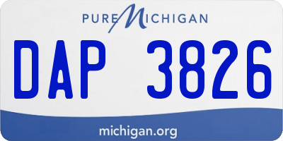 MI license plate DAP3826
