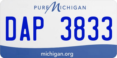MI license plate DAP3833