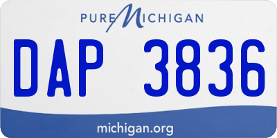 MI license plate DAP3836